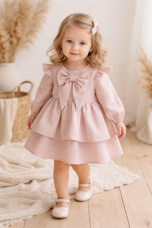 Lininė suknelė ARIANA rožinė