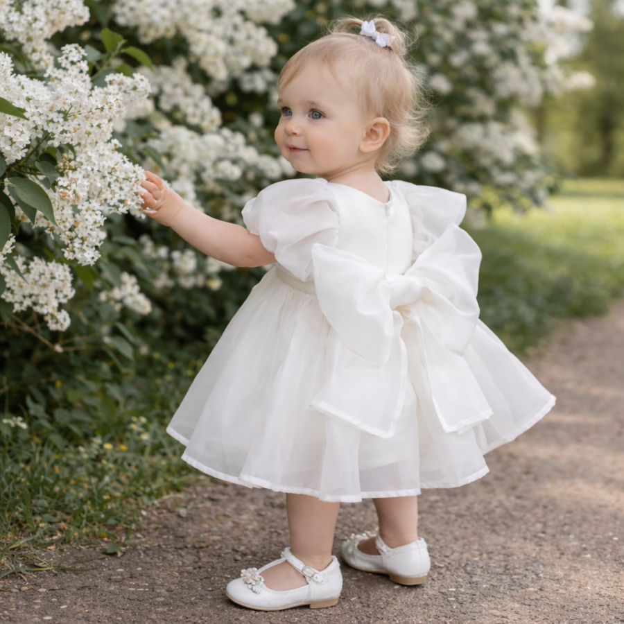 Organzos suknelė PERLA su kaspinu