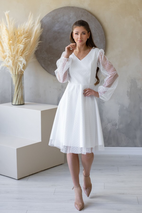 Proginė suknelė ATENĖ pieno balta