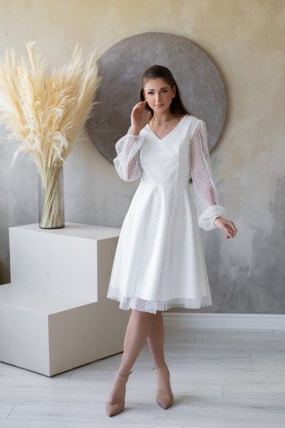Proginė suknelė ATENĖ pieno balta