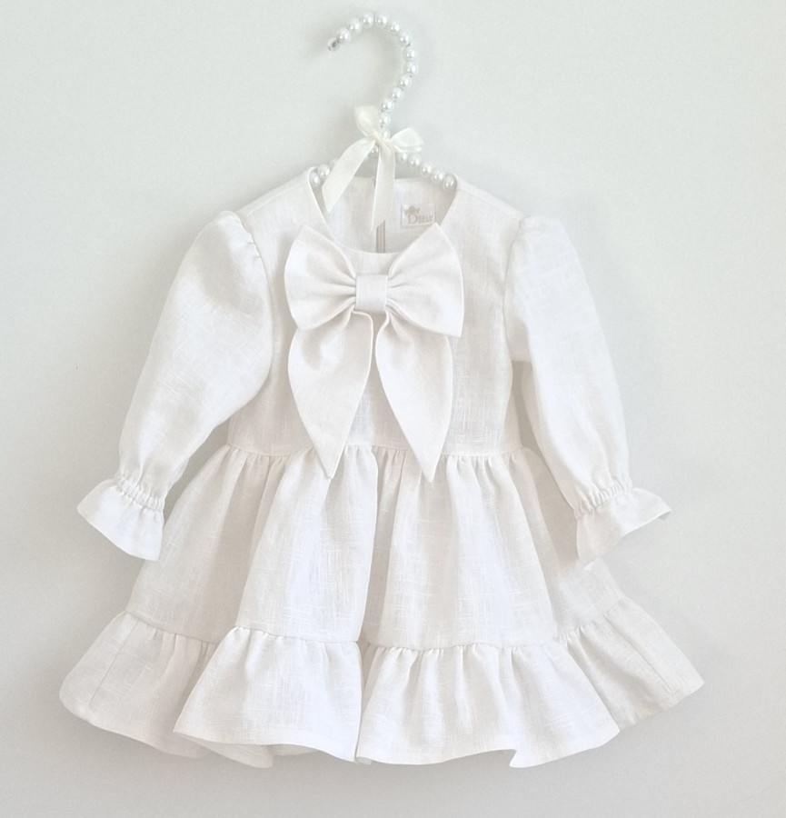 Lininė suknelė AURĖJA balta