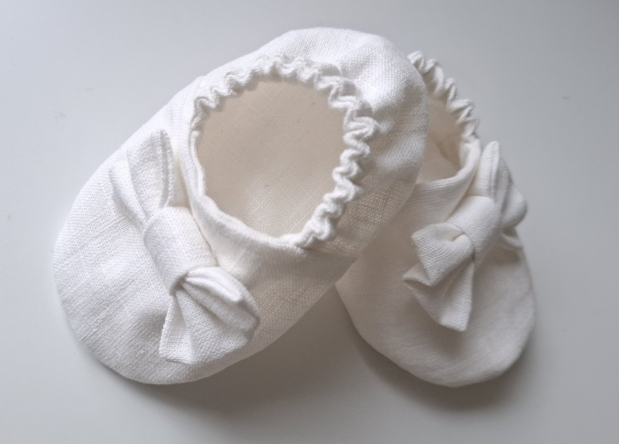 Lininiai Krikšto bateliai mergaitei