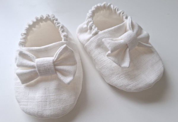 Lininiai Krikšto bateliai mergaitei