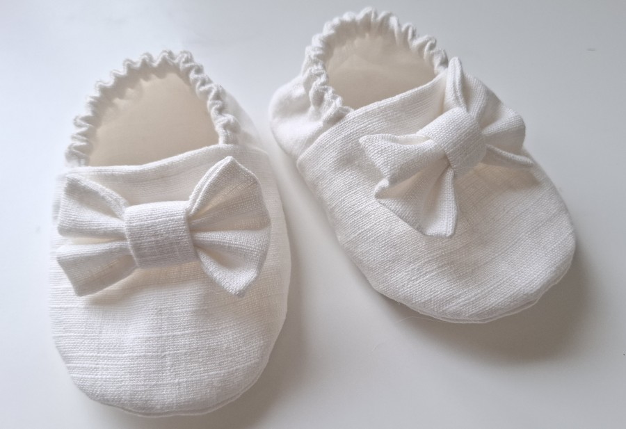 Lininiai Krikšto bateliai mergaitei